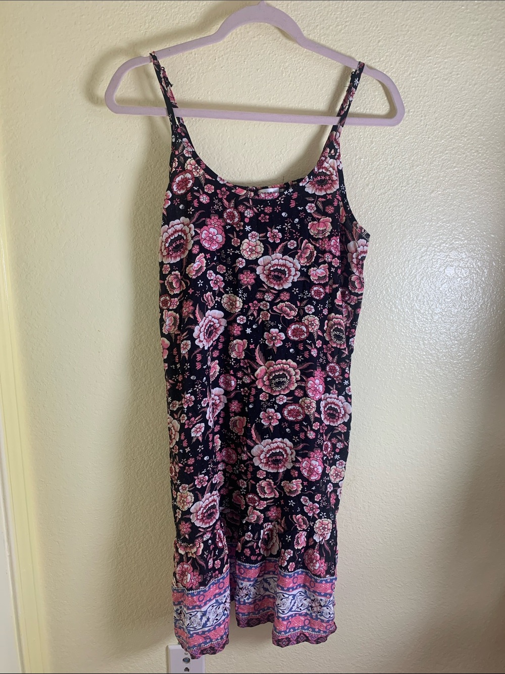 NWT QEARAL Floral Slip Midi Dress, Size L